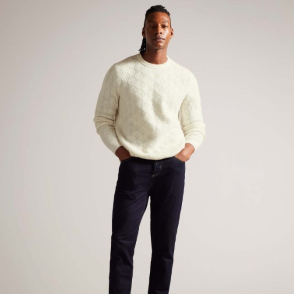 Ted Baker London Textured Cable Crew Neck Men Crew Neck Sweater NEW WITH TAGS